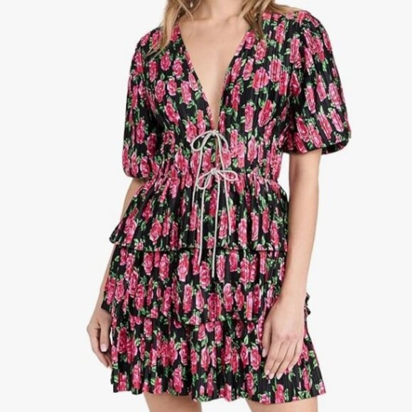 WAYF Tie Front Mini Dress - Picture 2 of 3